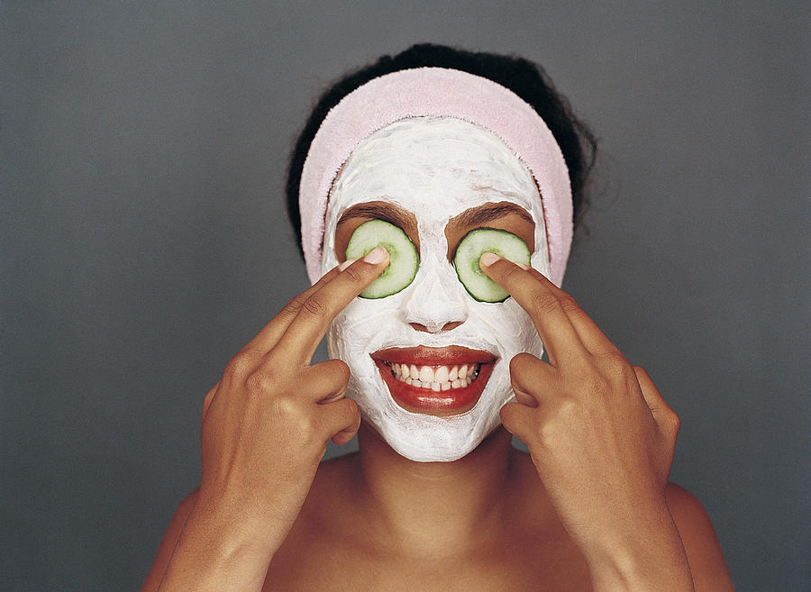Portrait of a Woman With a Beauty Mask Photograph by Sydney Shaffer