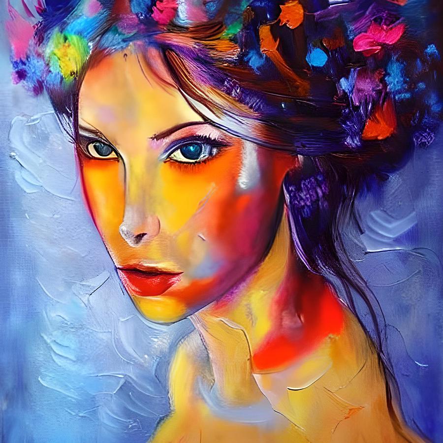 Portrait of a woman with makeup Painting by Ruslan Bandura - Fine Art ...