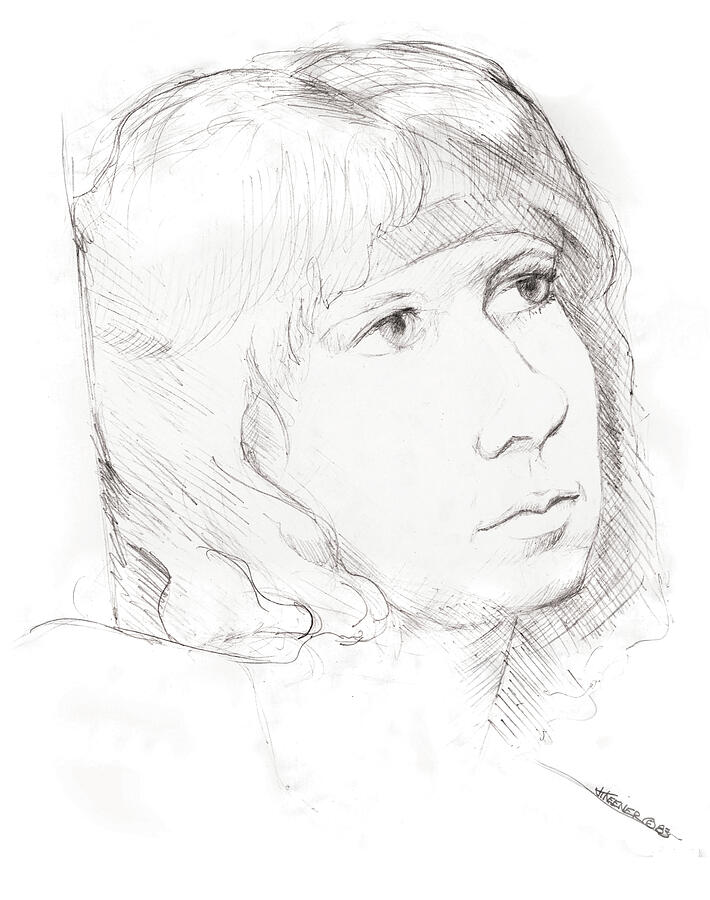 Portrait of a Young Girl Drawing by Joel Keener Portrait of a Young Girl Drawing by Joel Keener