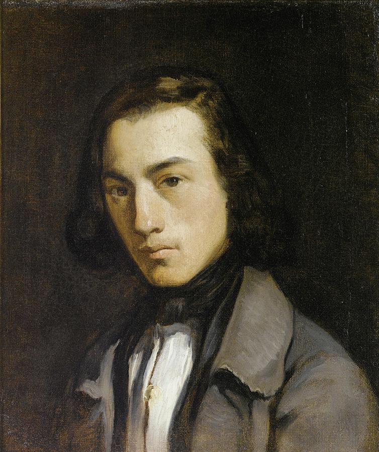 Portrait Painting - Portrait of a young Man by Jean-Francois Millet