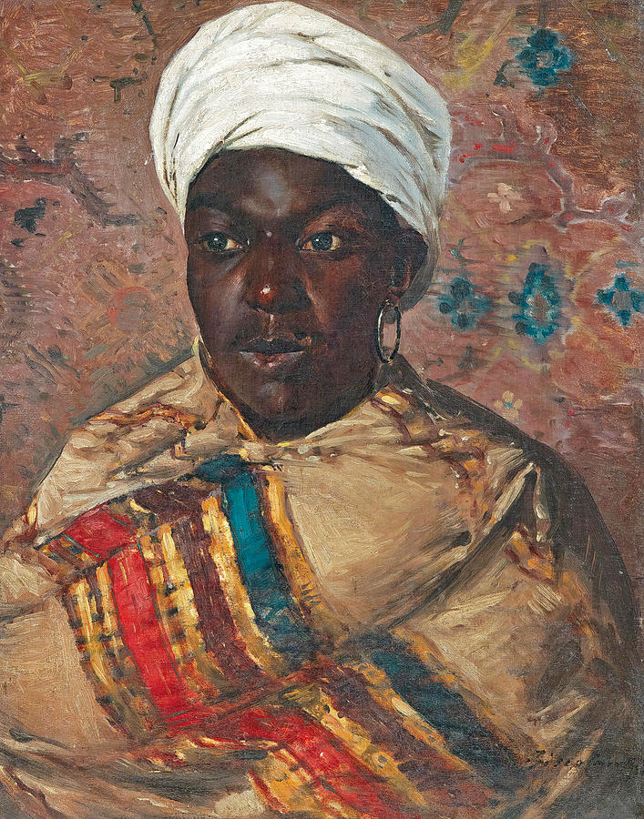 Portrait of a young Oriental woman Painting by Cesare Biseo
