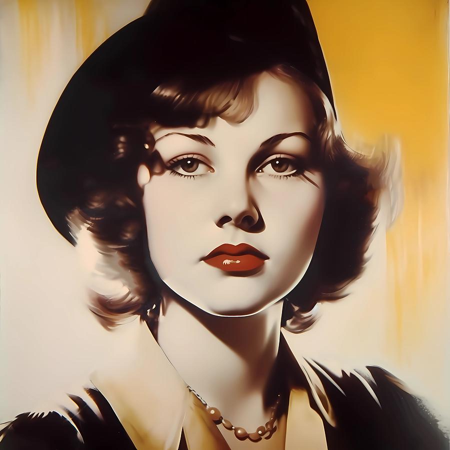 Portrait of a young woman in retro style Digital Art by Andre Petrov