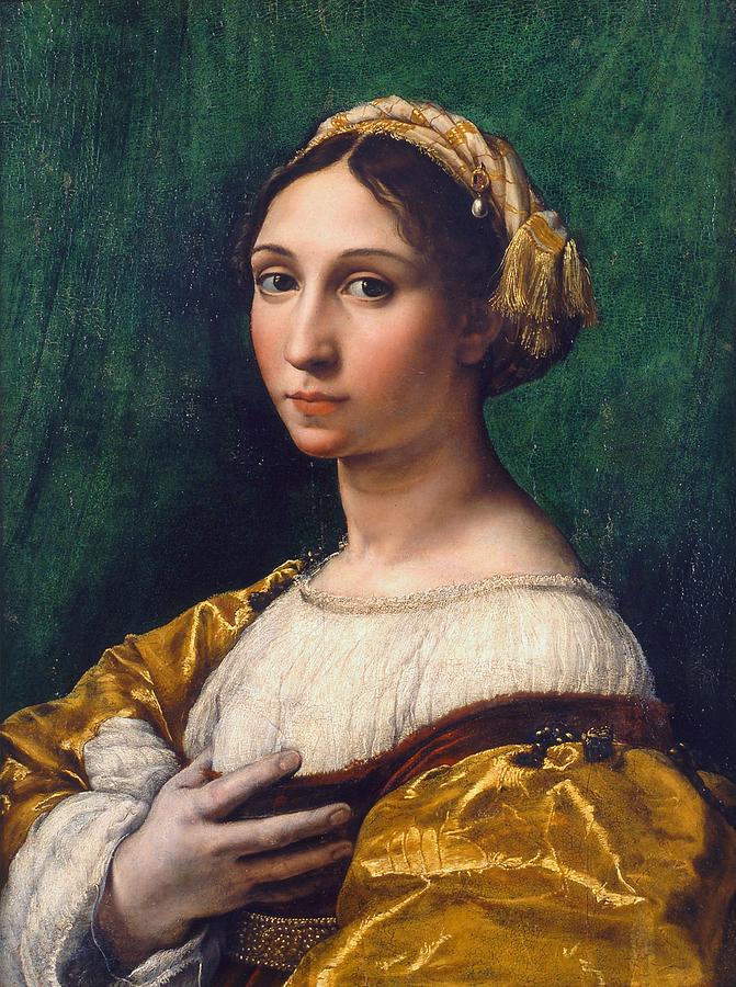Portrait of a young woman Painting by Raphael