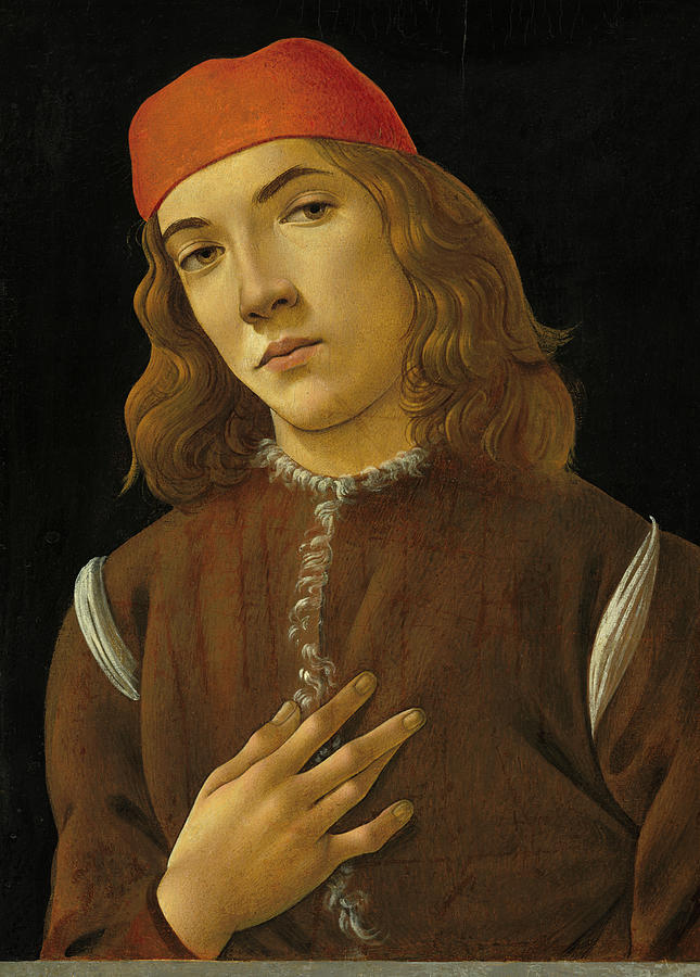 Sandro Botticelli Painting - Portrait of a Youth, 1482-1485 by Sandro Botticelli