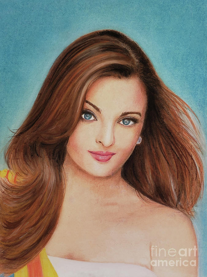 Portrait of Aishwarya Rai Pastel by Dipali Shah