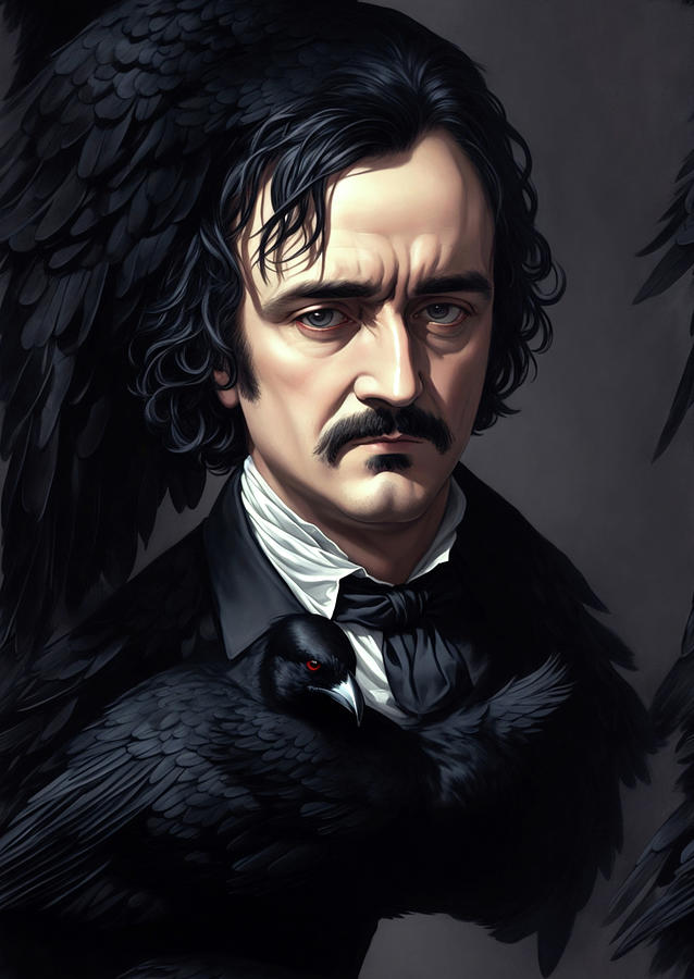 Portrait Of Allan Poe Mixed Media By Hunka Tibor - Fine Art America