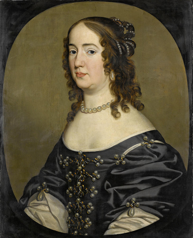 Portrait of Amalia, consort of Frederick Henry, Prince of Orange Painting by Workshop of Gerard van Honthorst