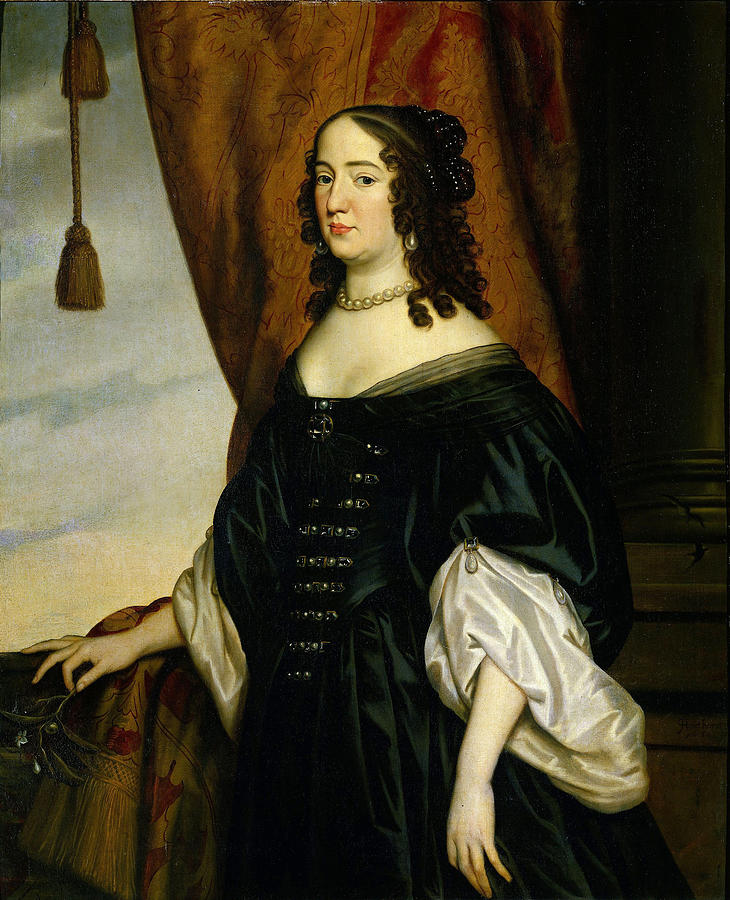 Portrait of Amalia van Solms Painting by Workshop of Gerrit van Honthorst