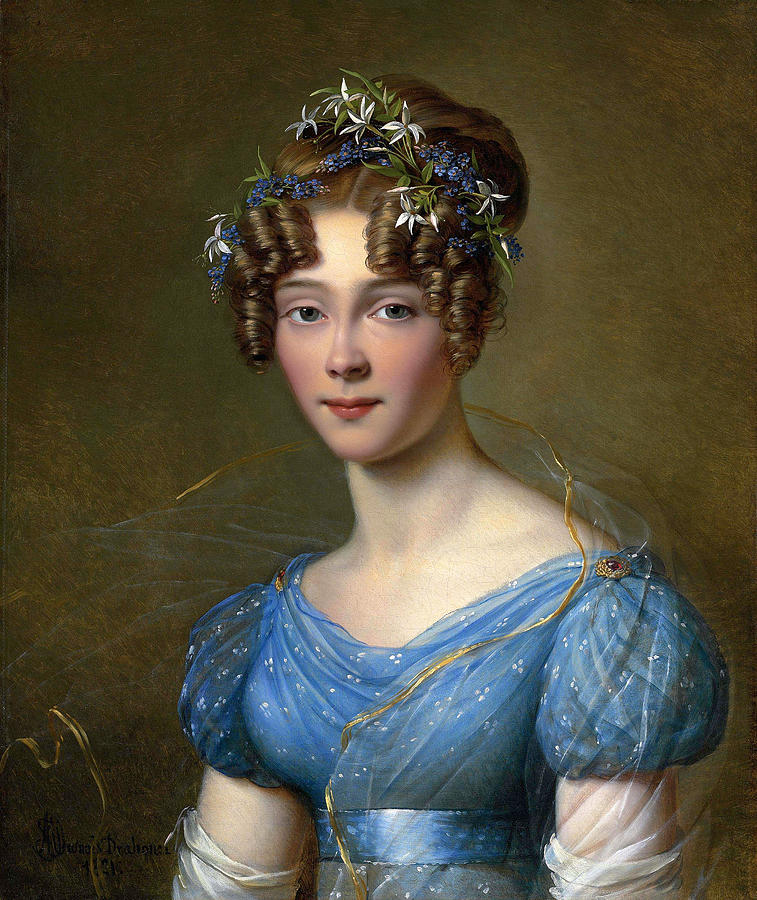 Portrait of Amelie du Painting by Alexandre-Jean Dubois-Drahonet - Pixels