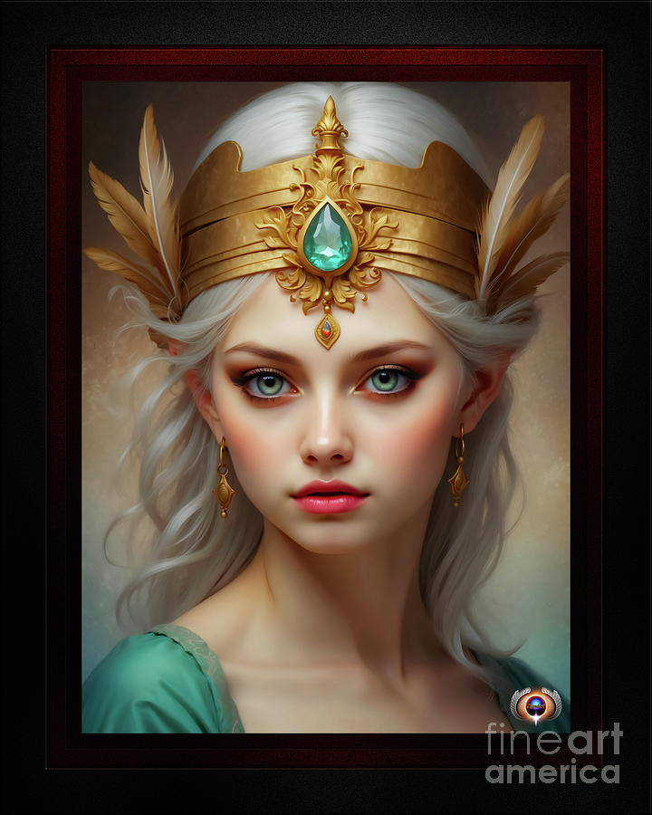 Portrait Of An Elf Princess Alluring AI Concept Art by Xzendor7 Painting by Xzendor7