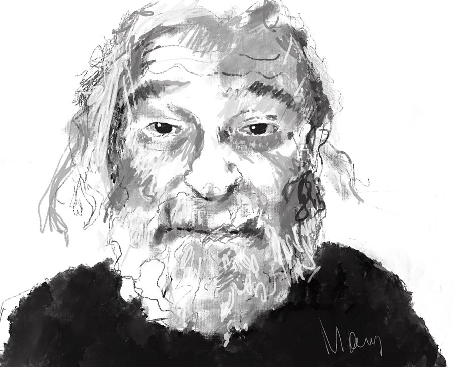 Portrait of an old man  Painting by Maxim Komissarchik