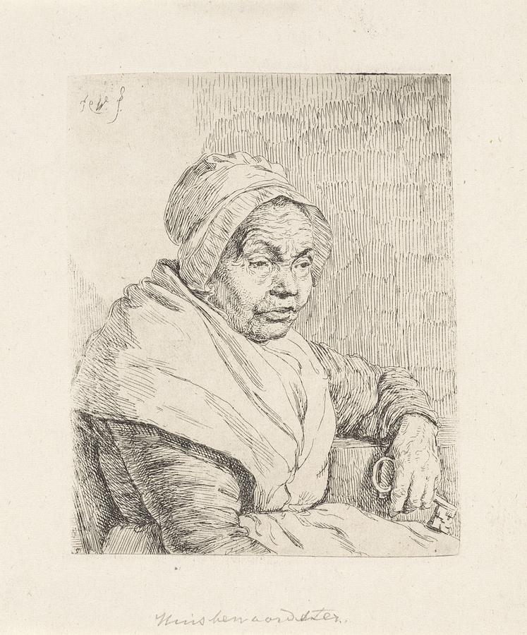 Portrait of an old woman, Pieter Christoffel Wonder, Painting by MotionAge Designs