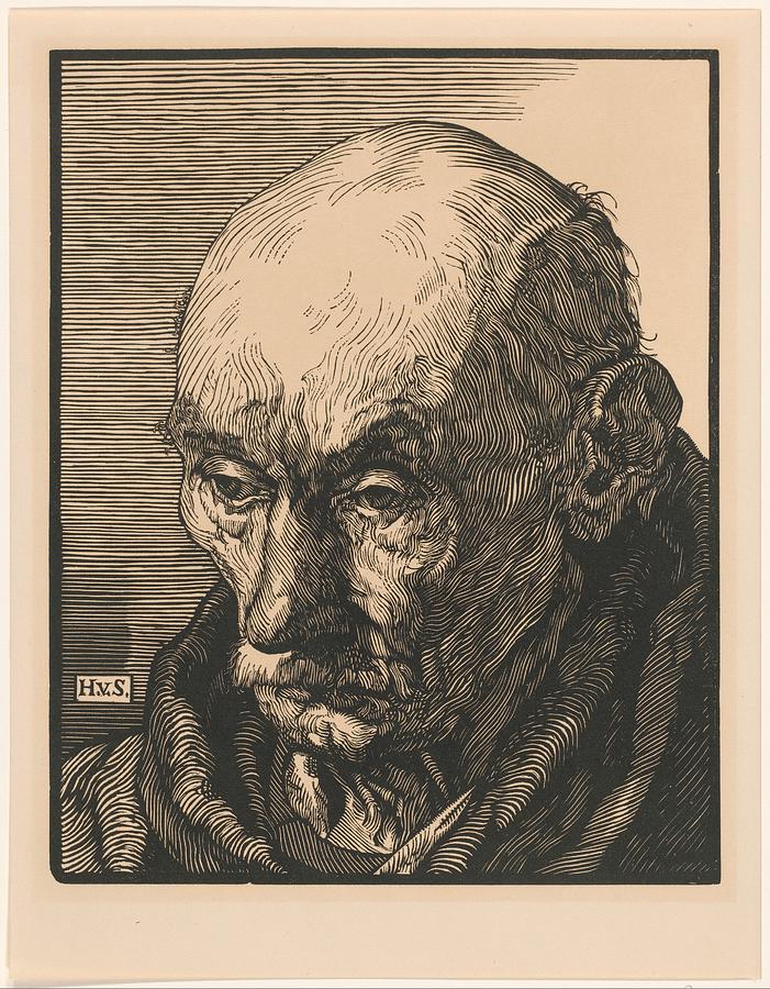 Portrait of an Unknown Old Man, Hendrik van Straten, c. 1924 Painting by MotionAge Designs