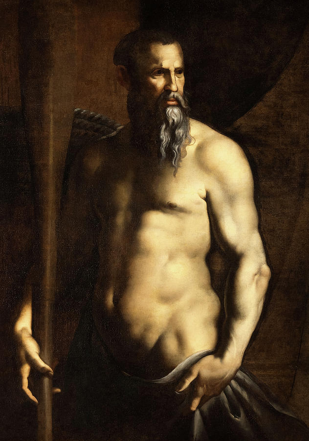 Bronzino Painting - Portrait of Andrea Doria as Neptune by Bronzino