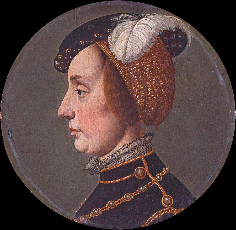 Portrait of Anna of Lorraine, Consort of Rene de Chalon, Prince of Orange Painting by Anonymous