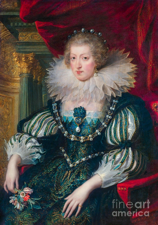 Portrait Of Anne Of Austria Queen Of France Painting
