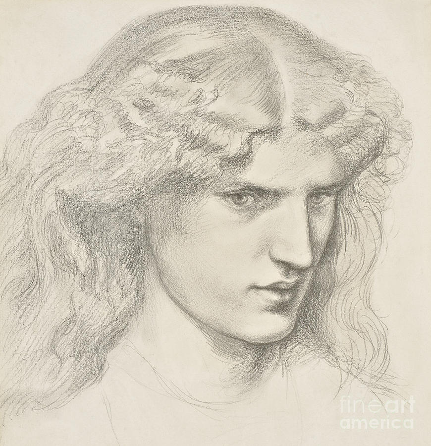 Portrait of Annie Miller, 1860s  Drawing by Dante Gabriel Charles Rossetti