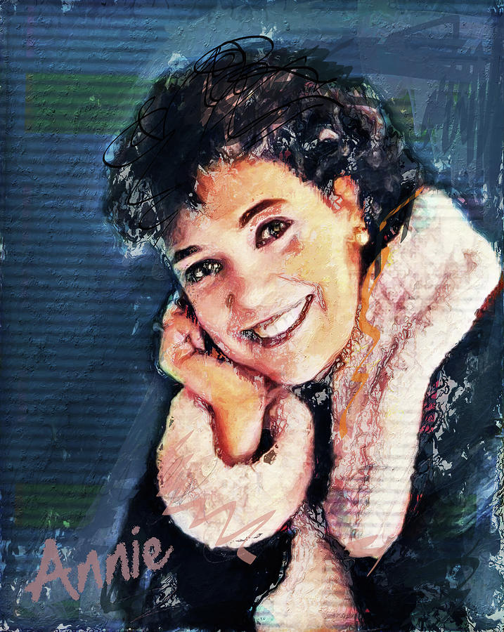 Portrait of Annie Petersen version 2 Mixed Media by Russell Pierce