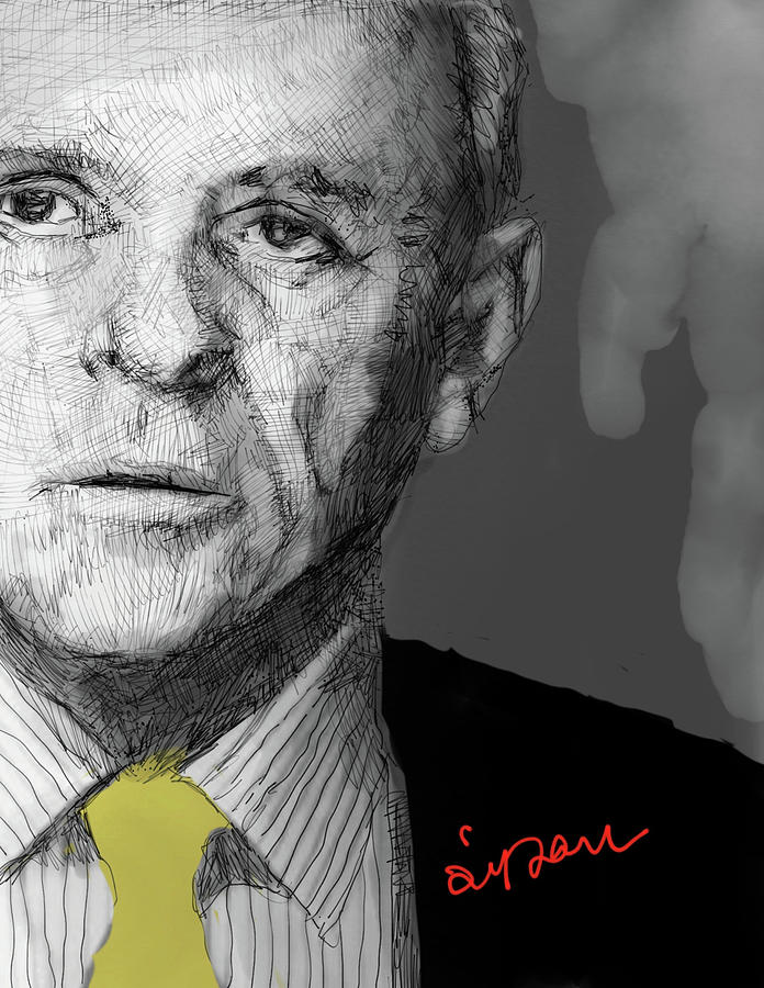 Anthony Hopkins Drawing - Portrait of Anthony Hopkins by LanLan Gallery