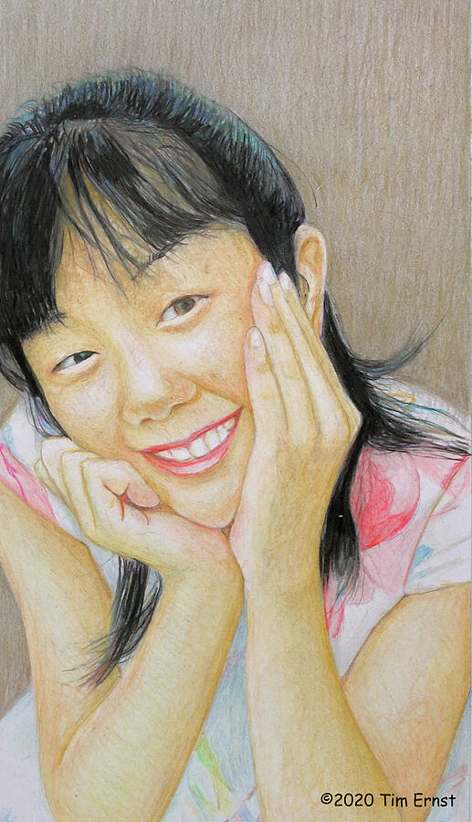 Portrait of Asuka Drawing by Tim Ernst