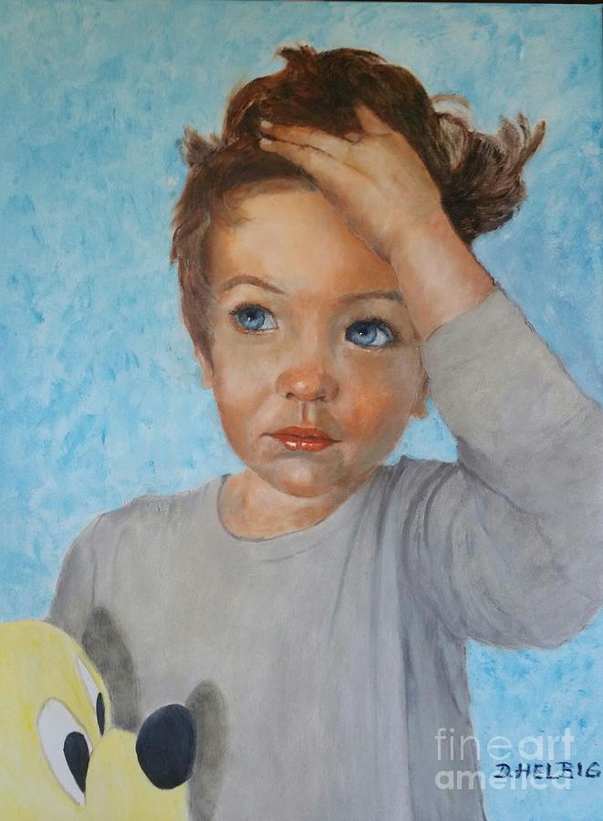 Little Boy Painting - Portrait Of Ben by Dagmar Helbig