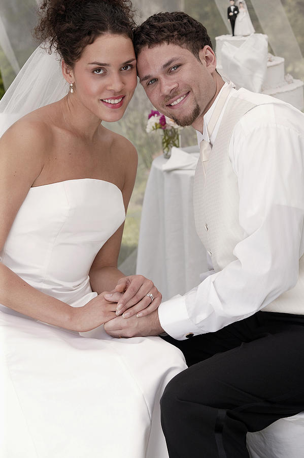 Portrait of bride and groom Photograph by Comstock Images