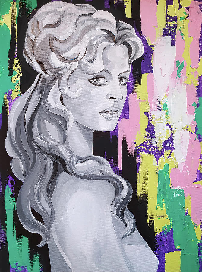 Portrait Of Brigitte Bardot Oil Painting Painting By Nadezhda Kokorina ...