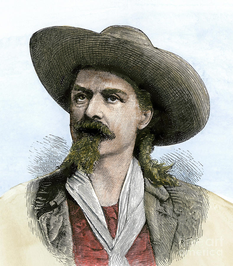 Portrait of Buffalo Bill, American soldier, adventurer and horseman actor Drawing by American School