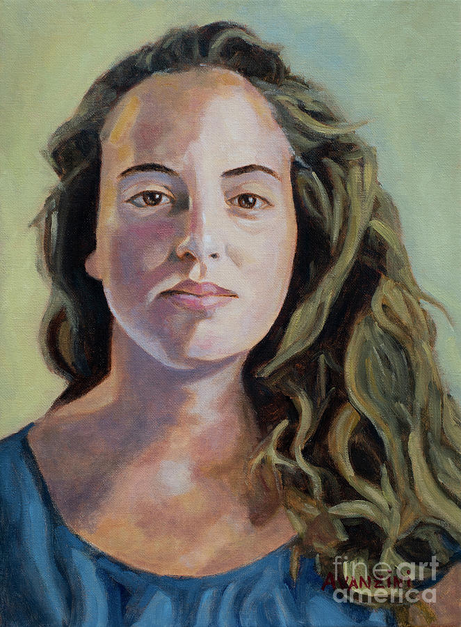 Portrait of Carlota Painting by Pablo Avanzini