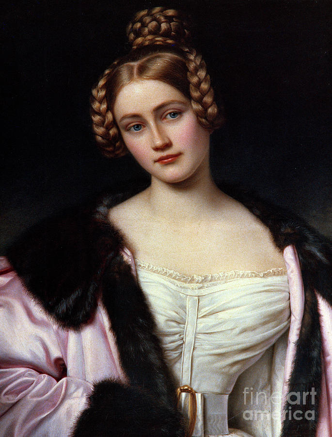 Portrait Of Caroline Grafin Holnstein, 1834 Painting by Joseph Carl Stieler