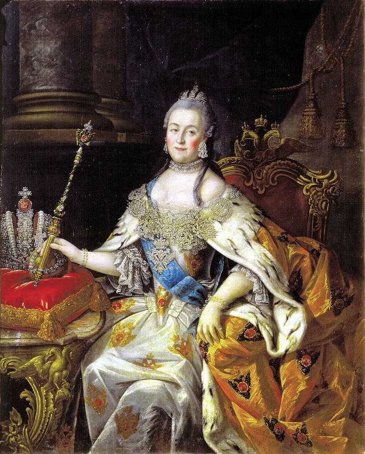 Portrait of Catherine I I of Russia 1729-1796 Painting by Aleksey ...