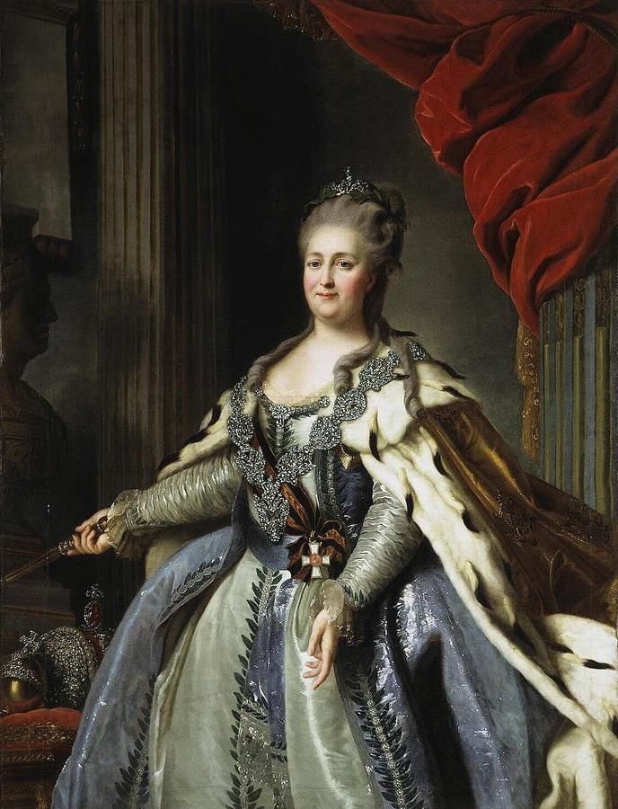 Portrait of Catherine I I of Russia 1729-1796 cropped Painting by ...