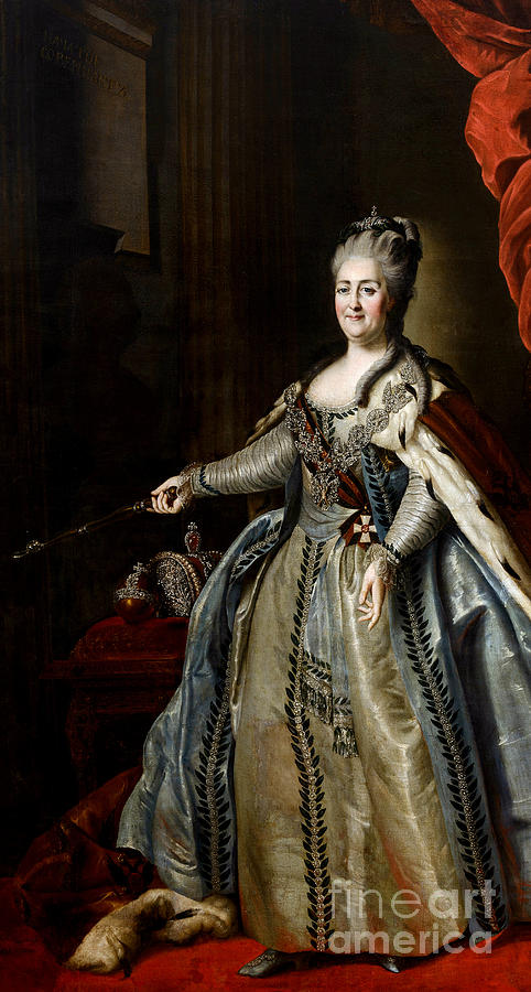 Portrait Of Catherine II, Also Known As Catherine The Great Painting by Fedor Stepanovich Rokotov