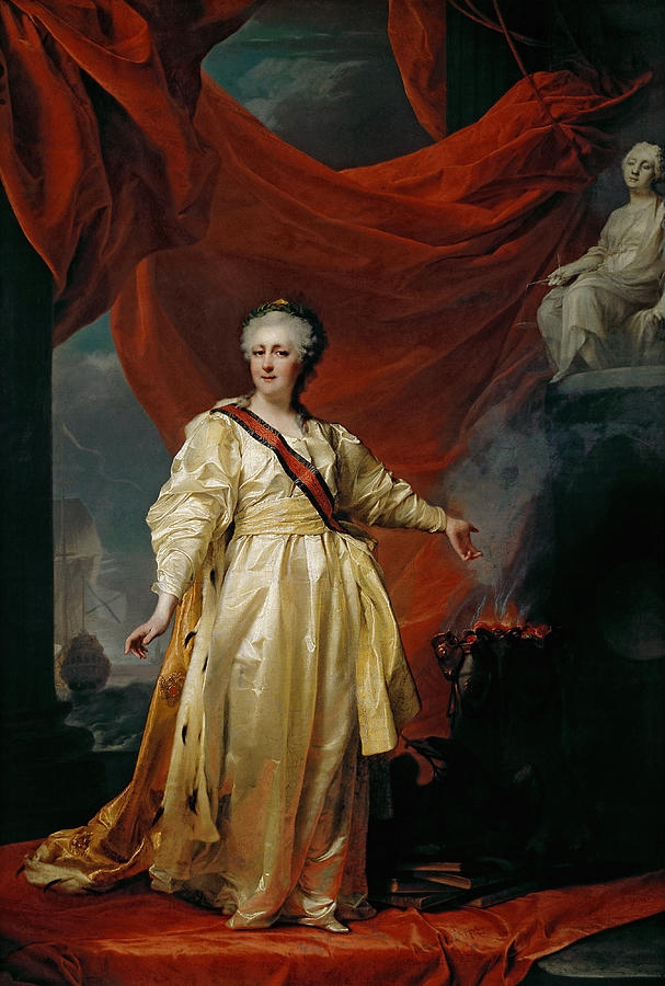 Portrait of Catherine II - Dmitry Levitsky Painting by War Is Hell Store