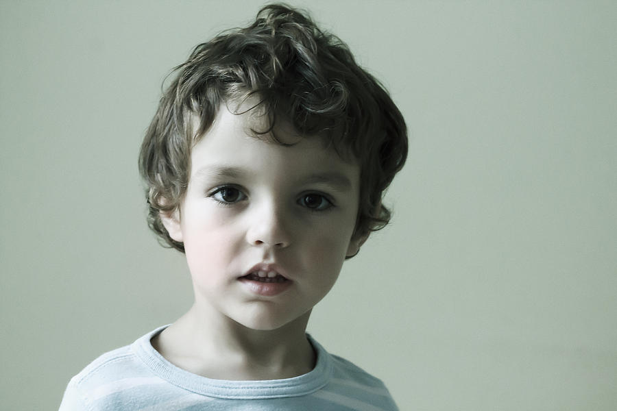 Portrait of child with stripped t-shirt Photograph by Febbraio