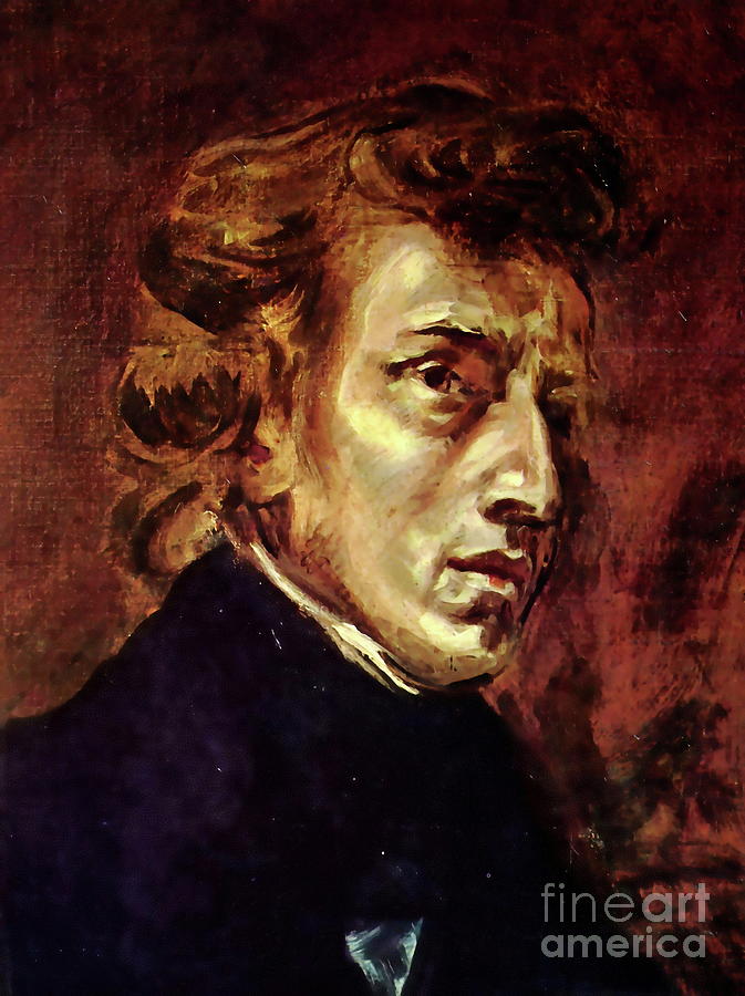 Portrait of Chopin Painting by Eugene Delacroix
