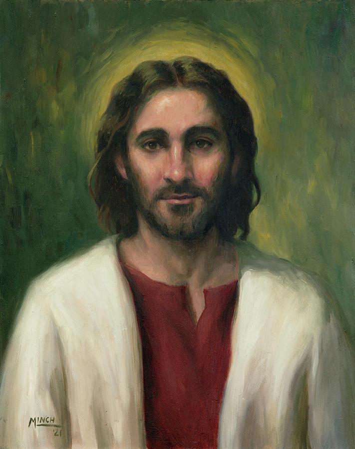 Portrait of Christ, July 2021 Painting by Stacy Minch