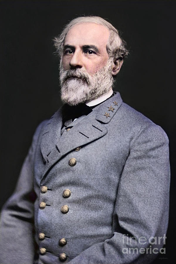 Portrait of Civil War Confederate General Robert Edward Lee Colorized 20210430 Photograph by Wingsdomain Art and Photography