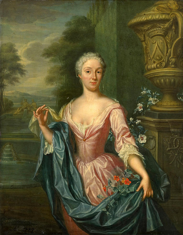 Portrait of Claudine van Royen  , Wife of Pieter Teding van Berkhout    Painting by Hieronymus van der Mij