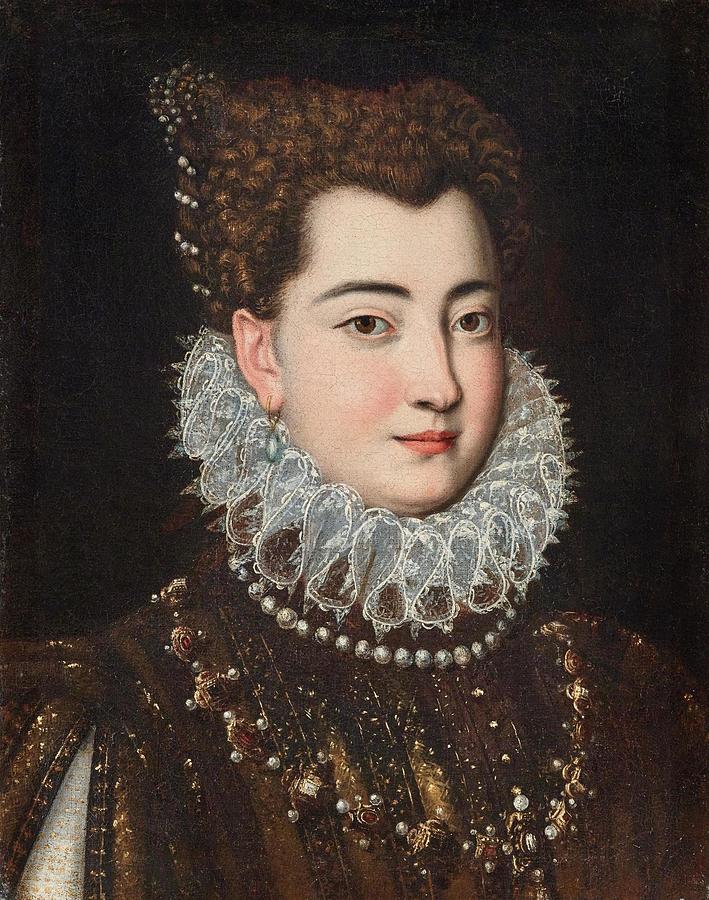 Portrait Of Clelia Farnese Painting by Scipione Pulzone Italian c ...