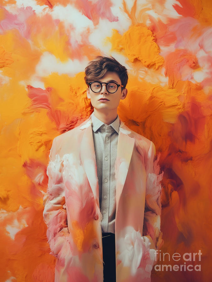 Fantasy Painting - Portrait  of  Cy  Twombly    Surreal  Cinematic  Minim  by Asar Studios by Celestial Images