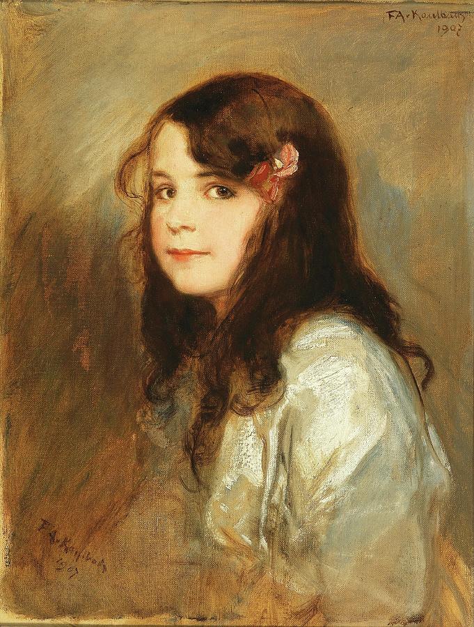 Portrait of Daughter Hedda Painting by Friedrich | Fine Art America