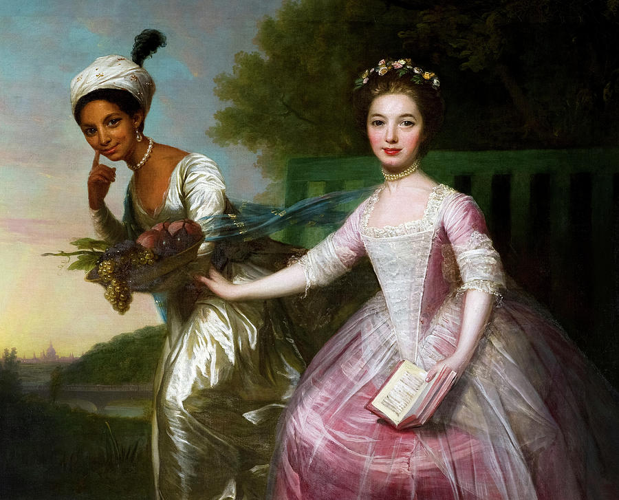 Joshua Reynolds Painting - Portrait of Dido Elizabeth Belle Lindsay and Lady Elizabeth Murray by David Martin
