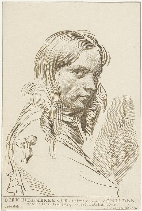 Portrait of Dirck Helmbreeker, Cornelis van Noorde, after Ipse, 1772 Painting by MotionAge Designs