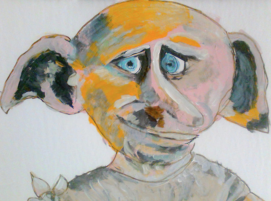 Portrait of Dobby the House Elf from Harry Potter Painting by Barbara  Searcy - Pixels