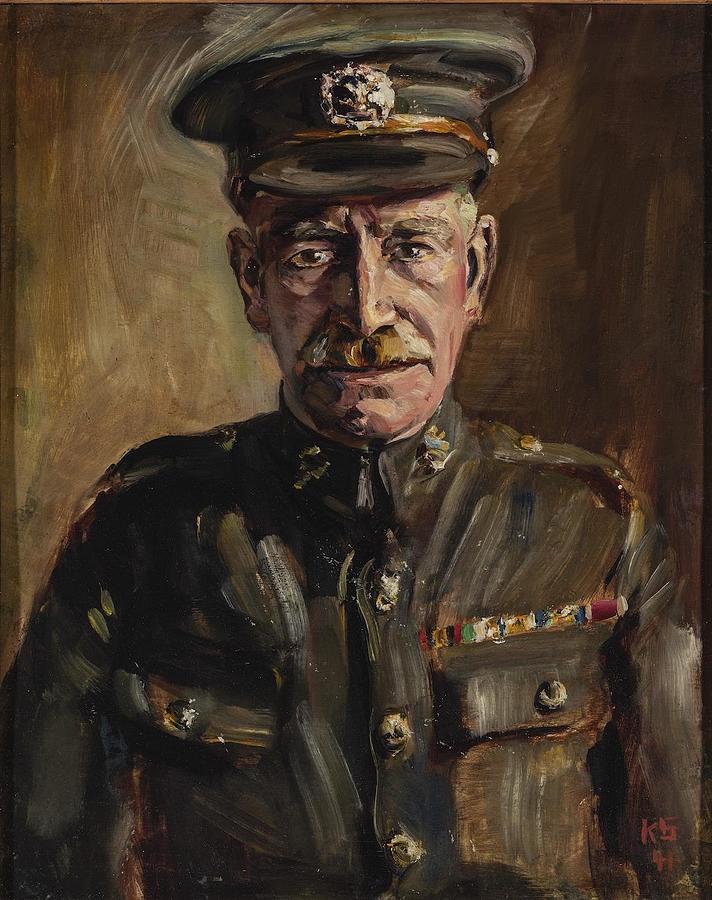 Portrait Painting -  Portrait of Edward Driscoll  by Kurt Schwitters