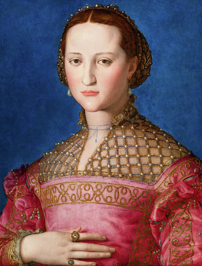 Portrait of Eleanor of Toledo, 1543 Painting by Agnolo Bronzino - Pixels