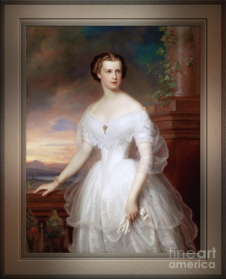 Portrait of Elisabeth of Bavaria by Franz Schrotzberg Remastered Xzendor7 Classical Art Reproduction Painting by Rolando Burbon