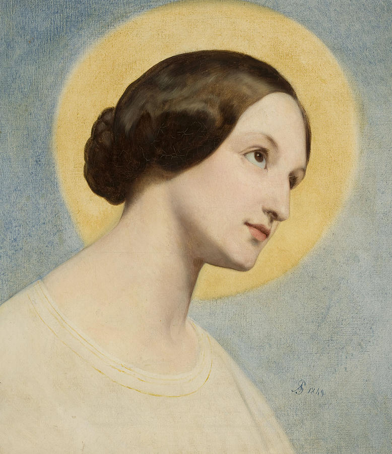 Portrait of Eliza Krasinska Painting by Ary Scheffer