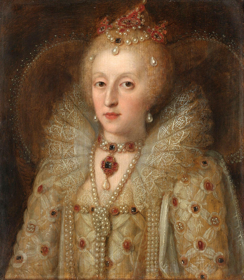 Portrait of Elizabeth I, Queen of England Painting by Anonymous